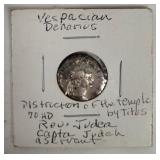70 A D Rome Vespasian Denarius Silver Coin