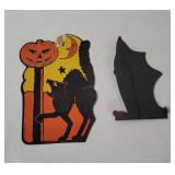 Vtg Diecut Bat & H E Luhrs Black Cat