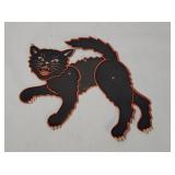 Vtg Diecut Jointed Black Cat