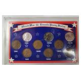 W W I I Lincoln Pennies In Display