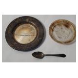 Vtg Caviar Dish & Oneida Demitasse Spoon