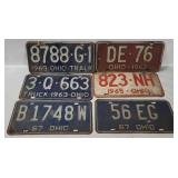 1960's Ohio License Plates