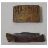 Pocket Knife & Philmont Belt Buckle