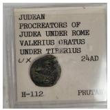 24 A D Judea Under Rome Prutah Coin