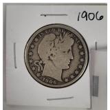 1906 Barber Silver Half Dollar