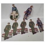 Vtg Cutout Figures - Bus Drivers, Firemen