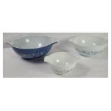 3 Vtg Pyrex Cinderella Mixing Bowls