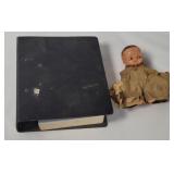 Vtg Novelty Shot Glass Doll & Binder Flask