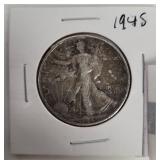 1945 Walking Liberty Silver Half Dollar