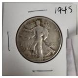 1945 Walking Liberty Silver Half Dollar