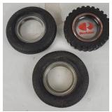 3 Tire Ashtrays - Cooper, Ohio Rubber, Etc