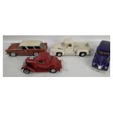 4 Diecast Vehicles - Chevy Bel Air, Ford, Etc