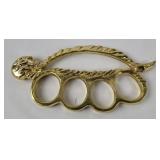 Pair Of Skull Themed Brass Knuckles