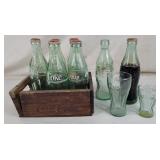 Coca-Cola Wood Crate & Glass Bottles