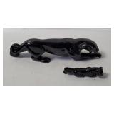 Ceramic Panther & Cub Figurines