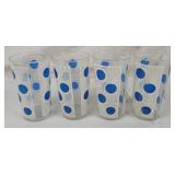 4 Mid Century modern Blue Dot Glasses