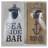 2 New Novelty Bottle Opener Plaques
