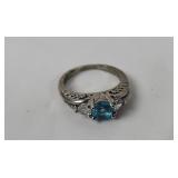 Sterling Silver Ring W/ Blue Stone