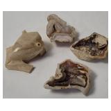 Natural Stone Specimens & Carved Frog