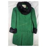 Golden Russell Green Fur Lined Overcoat