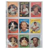 (9) 1959 Topps Baseball Cards
