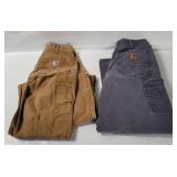 2 Pairs Carhartt Pants Size 32x28, 32x34