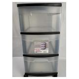 Sterilite 3 Drawer Plstic Rolling Organizer