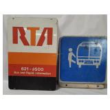 2 Vtg Rta Bus Metal Signs