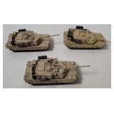 3 Diecast M1 Abrams Tanks