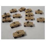 13 Small Plastic Military Police Hummers