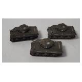 3 Corgi Small Diecast Sherman Tanks