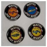 4 Vtg Hot Wheels Redlines Buttons