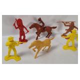 Vtg Cowboy & Indian Plastic Figures- Tim-mee, Marx