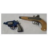 2 Vtg Plastic Toy Cap Guns