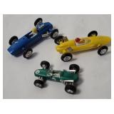 3 Small Toy Race Cars - Eagle, Lotus, Brm