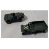 2 Vtg Lesney Diecasts - M3 Carrier, Scout Car