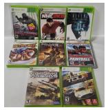 8 Xbox 360 Games - Aliens, Paintball, Gears Of War