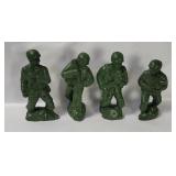 4 Vtg Blow Mold Plastic Soldier Figures