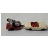 Vtg Matchbox Mercedes W/ Trailer & Bike