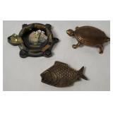 Vtg Fish & Turtle Trinket Dishes