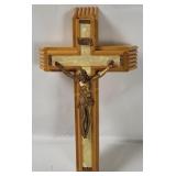 Vtg Wooden Last Rites Crucifix