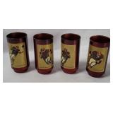 4 Vtg Nfl Browns Tumbler Glasses