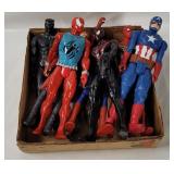 12' Figures- Spiderman, Black Panther, Cap America