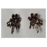 Vtg Sterling Gemstone Earrings