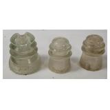 3 Vtg Hemingray Clear Glass Insulators