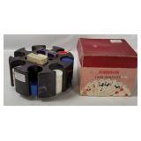 Vtg Card Shuffler & Poker Chip Carousel