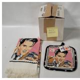 Elvis Presley Glasses, Pot Holder & Towel