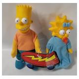 2 The Simpsons Bart & Maggie Dolls