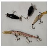 4 Vtg Fishing Lures - Jitterbug Etc.