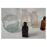 Antique Glass Bottles - Dairy, Certo, Kerosene